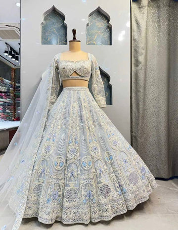 5 meter flared Coding Sequins Work Lehenga, Exceptional Quality with Can-Can and Canvas