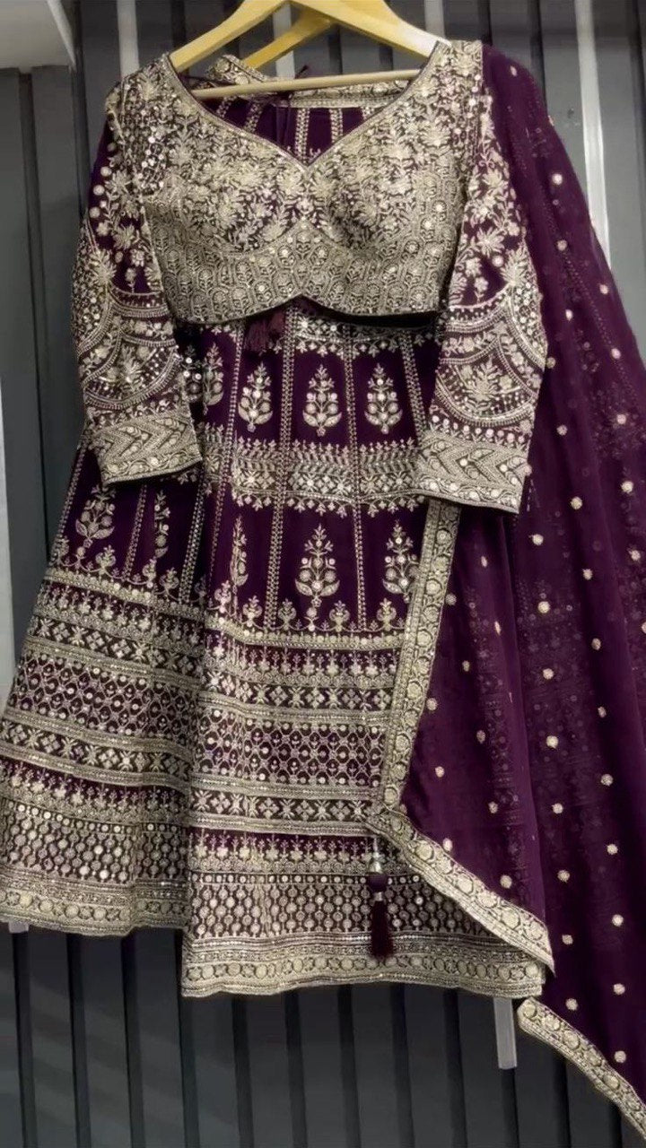 Glam Faux Georgette Lehenga with 9mm Sequin & Thread Work