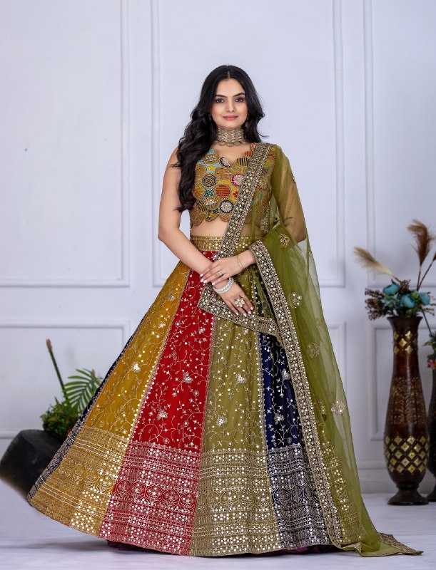 Premium Star Georgette Lehenga Heavy Embroidery & Grand Flair