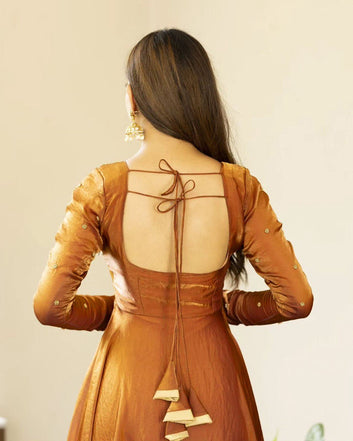 Designer Fendi Silk Top with Sequin Thread Work Lace Border Dupatta