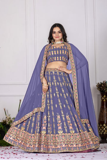 Premium Designer Lehenga Luxurious Fox Georgette with Heavy Embroidery & Cancan Finish