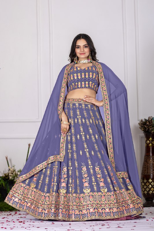 Premium Designer Lehenga Luxurious Fox Georgette with Heavy Embroidery & Cancan Finish