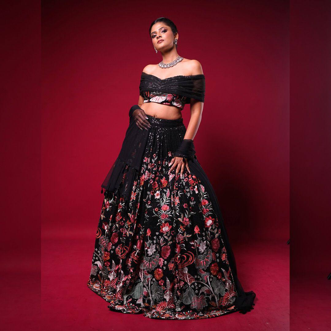 Graceful Faux Georgette Lehenga-Choli Set Thread & Sequin Work