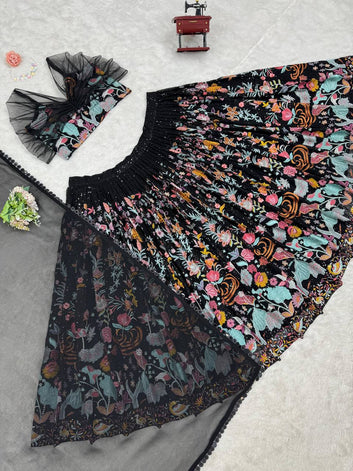 Graceful Faux Georgette Lehenga-Choli Set Thread & Sequin Work