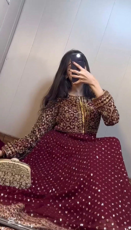 Elegant Charm Faux Georgette Set with Sequin Work