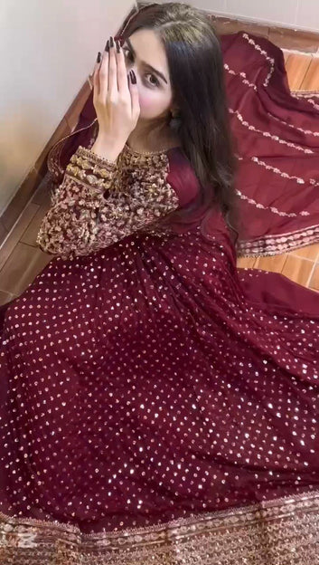 Elegant Charm Faux Georgette Set with Sequin Work