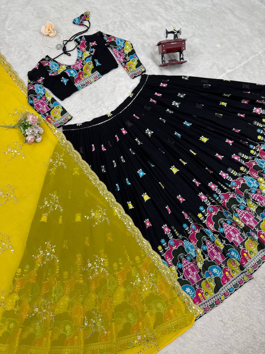 Festive Wear Lehenga in Faux Georgette Heavy Flair with Cancan