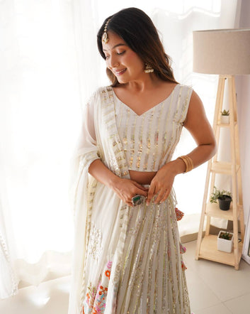 Lehenga Goals  Faux Georgette Beauty with Canvas Patta & Cancan Power