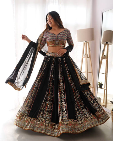 Designer Lehenga Choli Set  Faux Georgette Fabric  Intricate Thread & Sequin Work