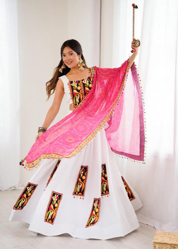 Gamthi Threadwork Lehenga with Canvas Flair