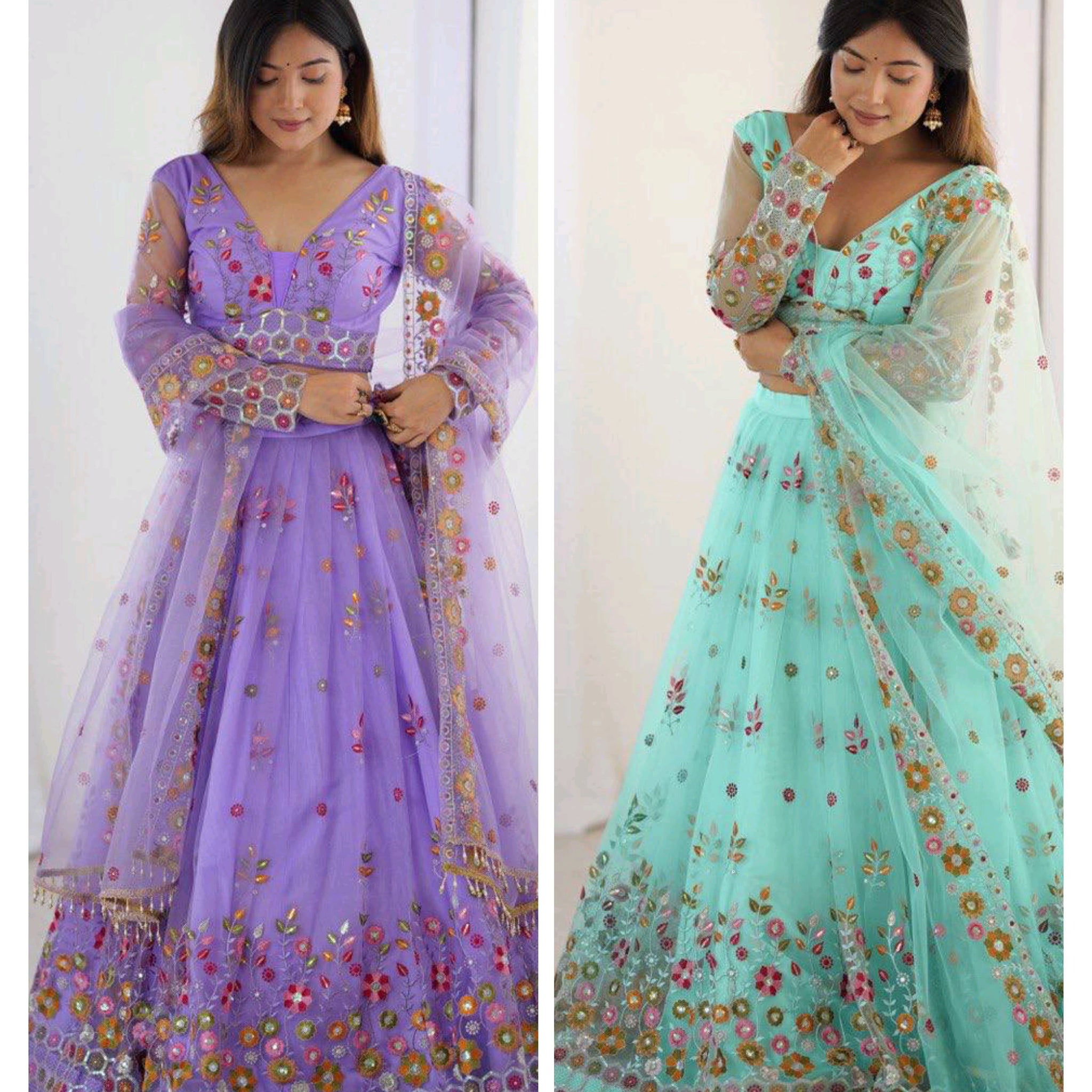 Soft Net Lehenga with 5-Meter Flair & Sequence Glam