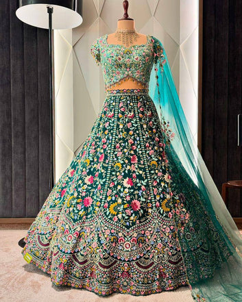 Embroidery Sequins Cut Work Lehenga, Exceptional Quality with Can-Can and Canvas