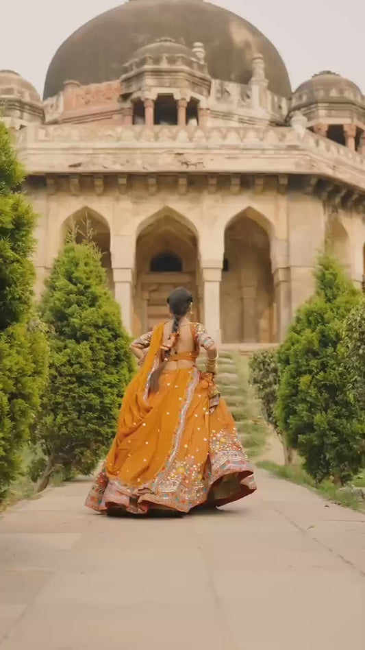 Stylish Full Stitched Lehenga in Faux Georgette Thread & Sequin Work